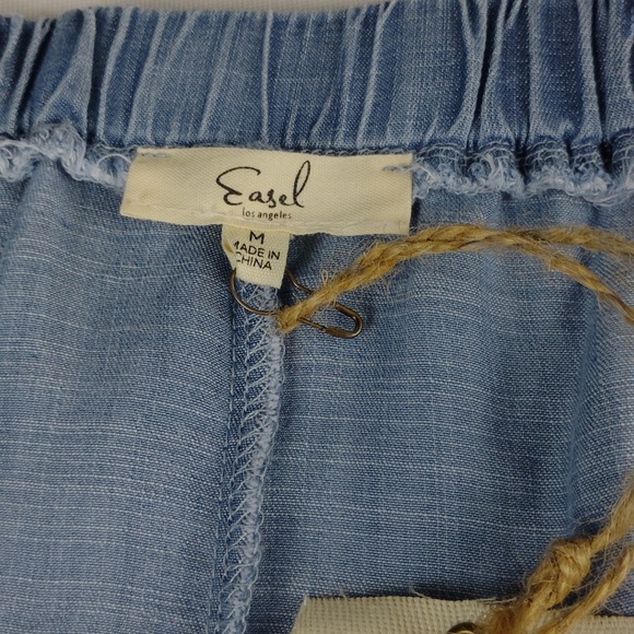 Easel Womens Washed Blue Off-Shoulder Embroidered Tunic Dress. - Picture 11 of 14